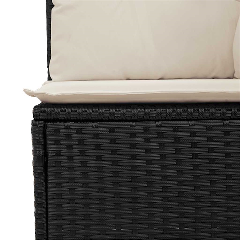 vidaXL Garden Sofa in Black And Cream