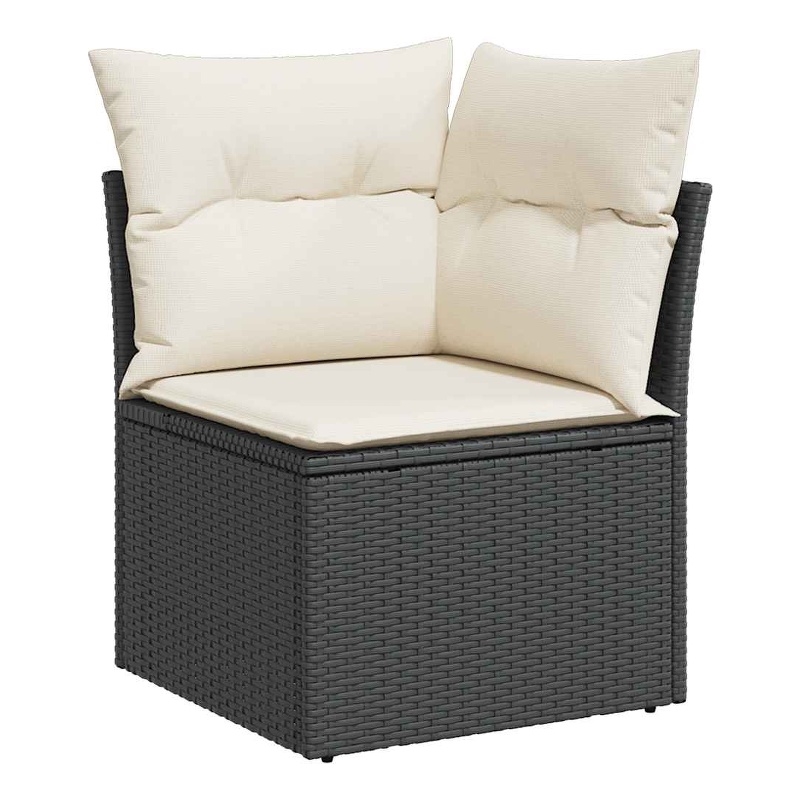 vidaXL Garden Sofa in Black And Cream