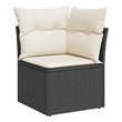 vidaXL Garden Sofa in Black And Cream