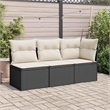 vidaXL Garden Sofa in Black And Cream