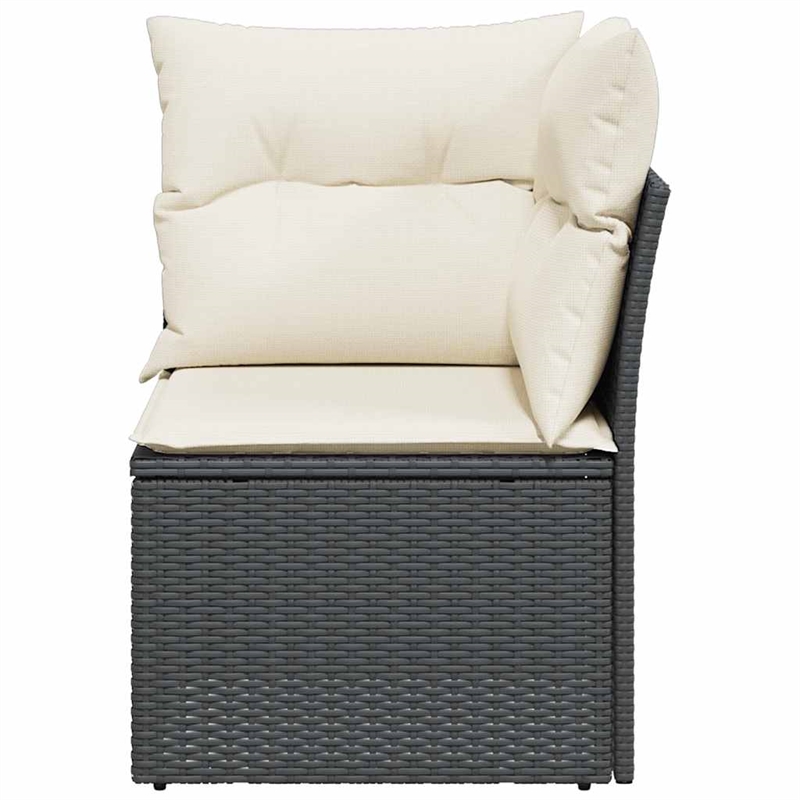 vidaXL Garden Sofa in Black And Cream