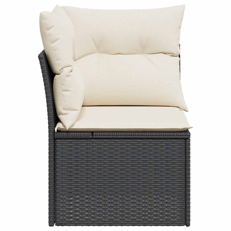 vidaXL Garden Sofa in Black And Cream