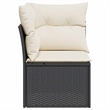 vidaXL Garden Sofa in Black And Cream