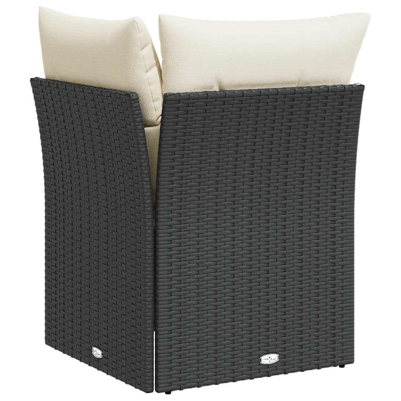 vidaXL Garden Sofa in Black And Cream