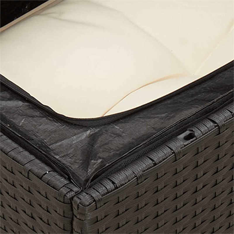 vidaXL Garden Sofa in Black And Cream