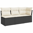 vidaXL Garden Sofa in Black And Cream