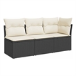 vidaXL Garden Sofa in Black And Cream
