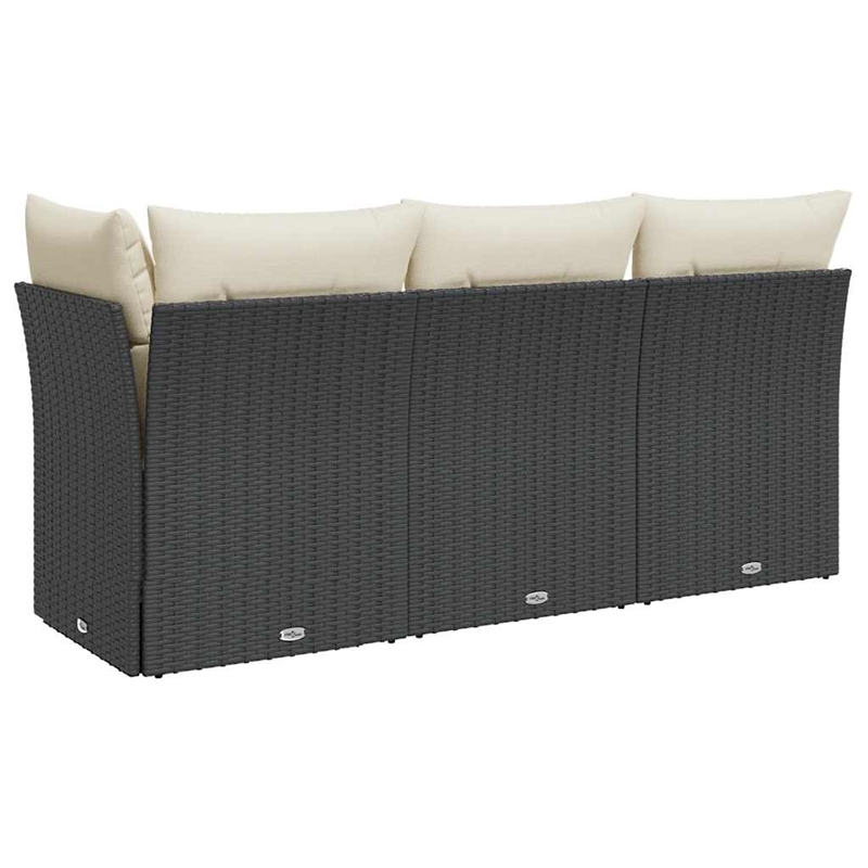 vidaXL Garden Sofa in Black And Cream