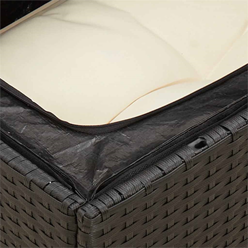 vidaXL Garden Sofa in Black And Cream