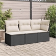vidaXL Garden Sofa in Black And Cream