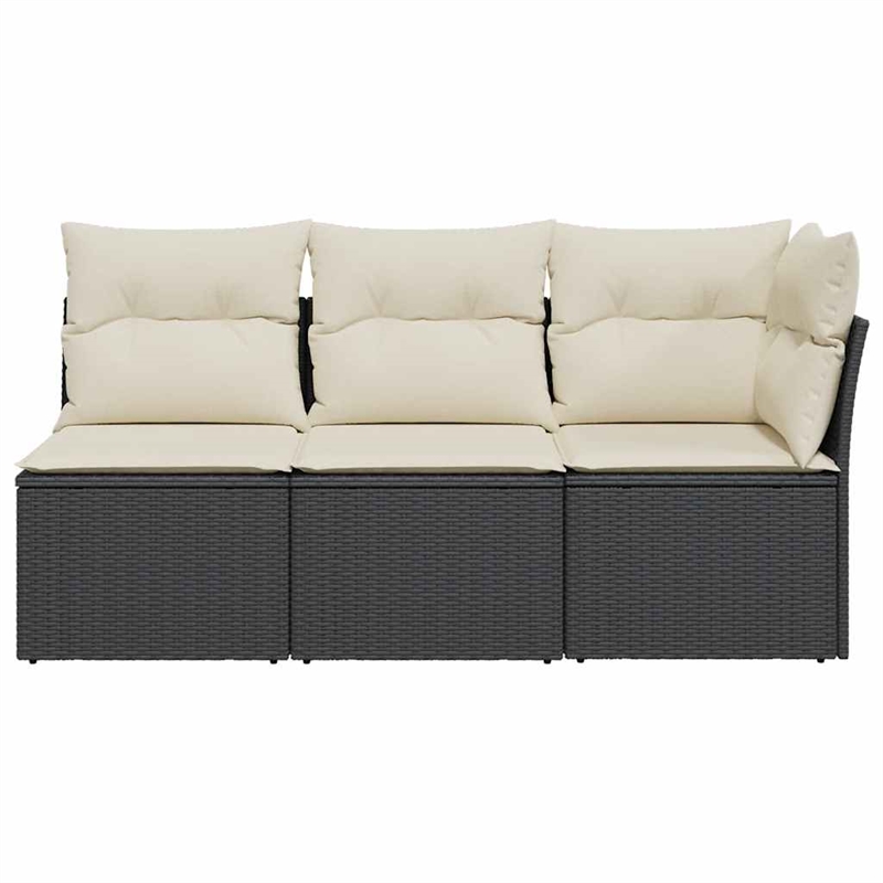 vidaXL Garden Sofa in Black And Cream