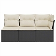vidaXL Garden Sofa in Black And Cream