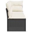 vidaXL Garden Sofa in Black And Cream
