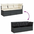 vidaXL Garden Sofa in Black And Cream