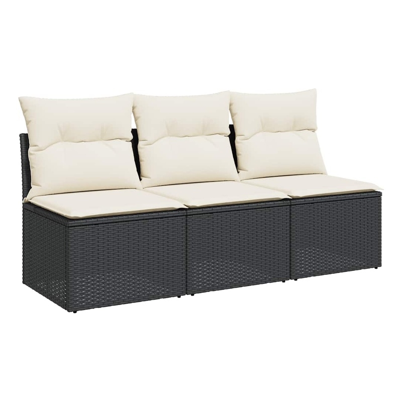 vidaXL Garden Sofa in Black And Cream