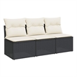 vidaXL Garden Sofa in Black And Cream