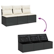 vidaXL Garden Sofa in Black And Cream