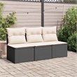 vidaXL Garden Sofa in Black And Cream