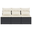 vidaXL Garden Sofa in Black And Cream