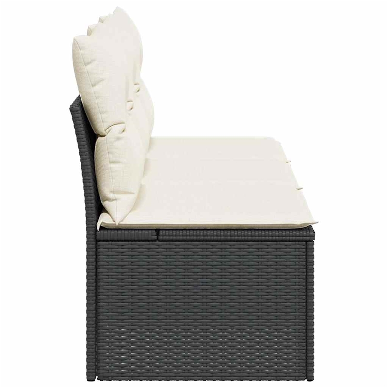 vidaXL Garden Sofa in Black And Cream