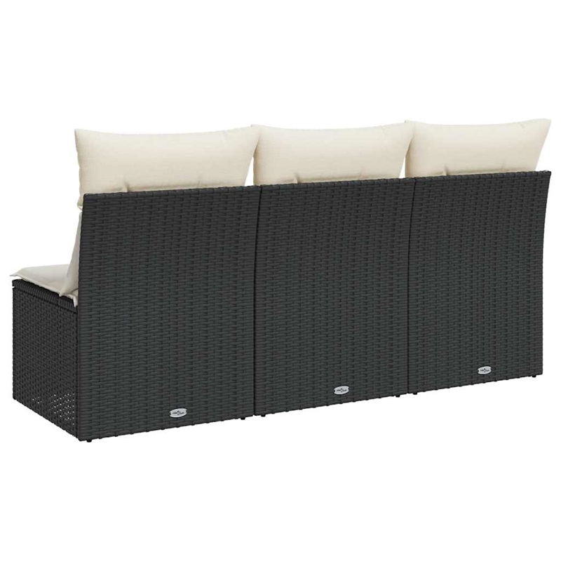 vidaXL Garden Sofa in Black And Cream