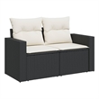 vidaXL Garden Sofa in Black And Cream