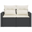 vidaXL Garden Sofa in Black And Cream