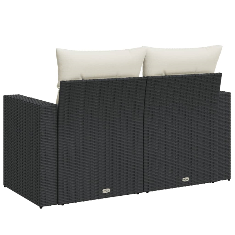 vidaXL Garden Sofa in Black And Cream