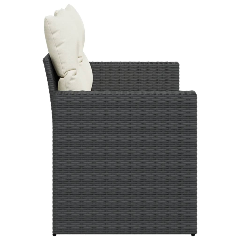 vidaXL Garden Sofa in Black And Cream