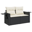 vidaXL Garden Sofa in Black And Cream