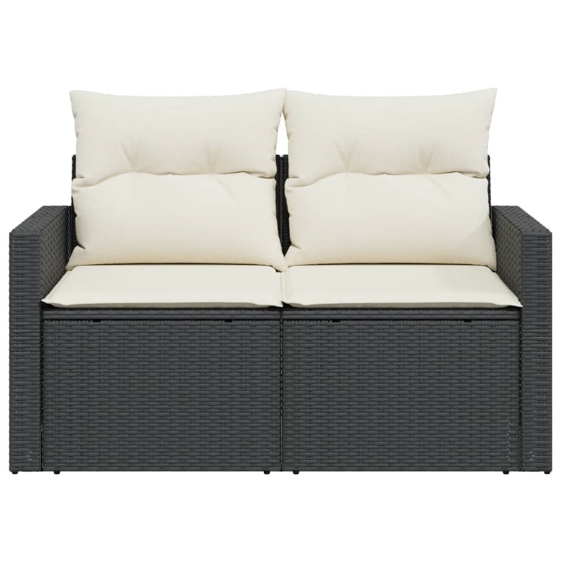 vidaXL Garden Sofa in Black And Cream