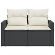 vidaXL Garden Sofa in Black And Cream