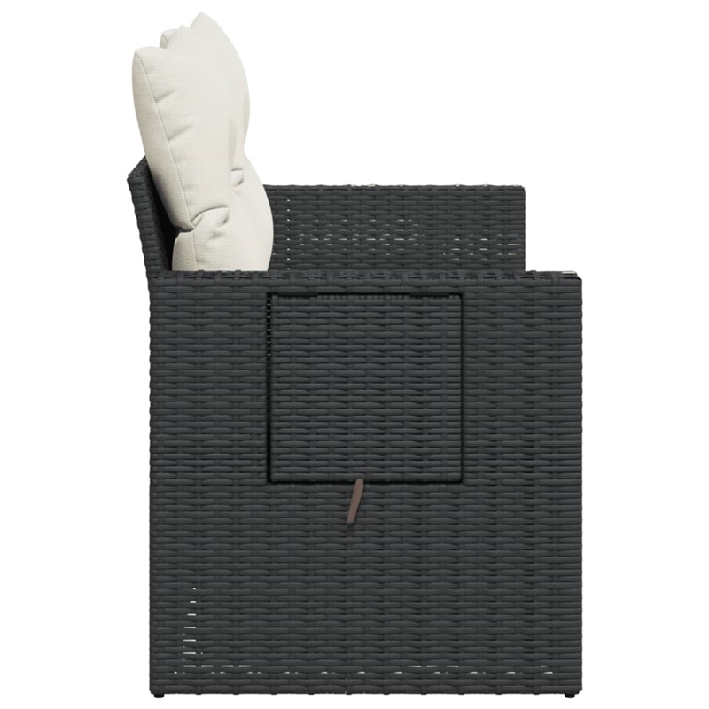 vidaXL Garden Sofa in Black And Cream