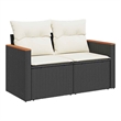 vidaXL Garden Sofa in Black And Cream