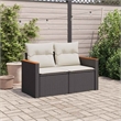 vidaXL Garden Sofa in Black And Cream