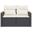 vidaXL Garden Sofa in Black And Cream