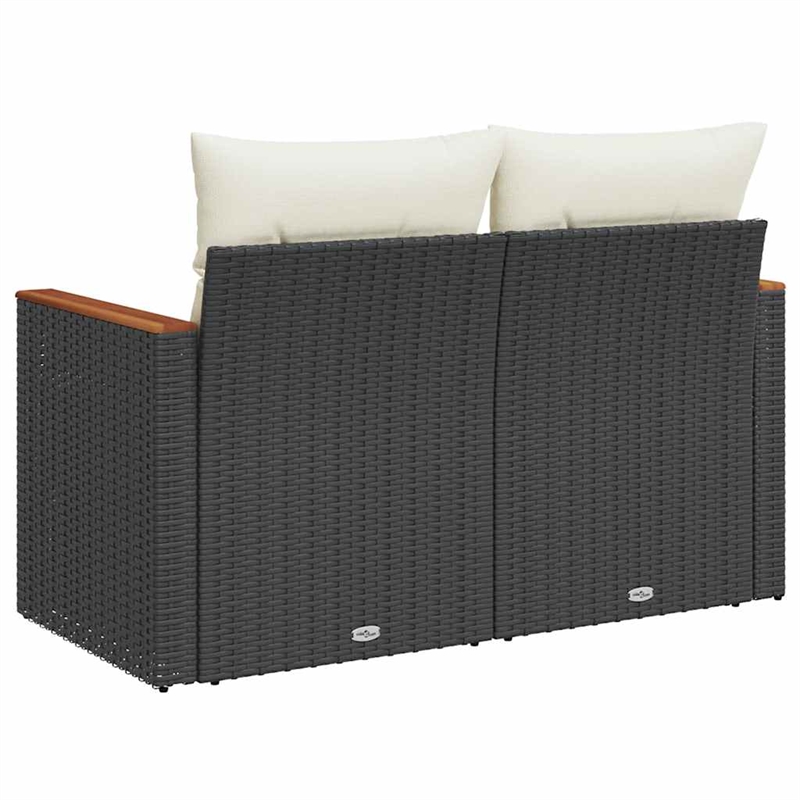 vidaXL Garden Sofa in Black And Cream