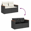 vidaXL Garden Sofa in Black And Cream