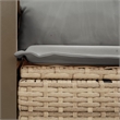 vidaXL PE Rattan & Powder-Coated Steel & Solid Acacia Wood Garden Sofa in Beige