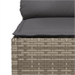 vidaXL PE Rattan & Powder-Coated Steel & Solid Acacia Wood Garden Sofa in Grey