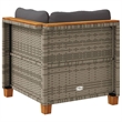 vidaXL PE Rattan & Powder-Coated Steel & Solid Acacia Wood Garden Sofa in Grey