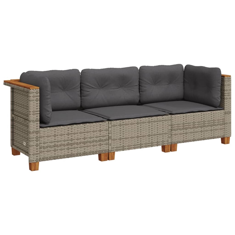 vidaXL 3-Piece Garden Sofa Set in Gray