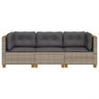 vidaXL 3-Piece Garden Sofa Set in Gray