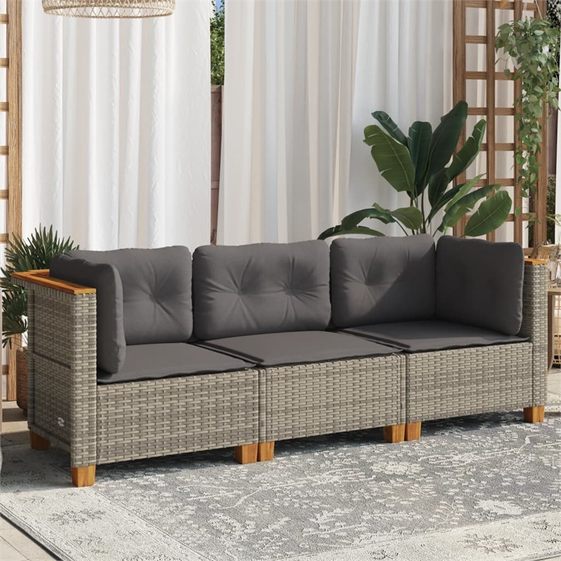 vidaXL 3-Piece Garden Sofa Set in Gray