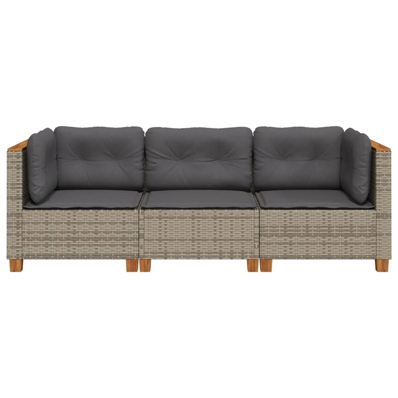 vidaXL 3-Piece Garden Sofa Set in Gray
