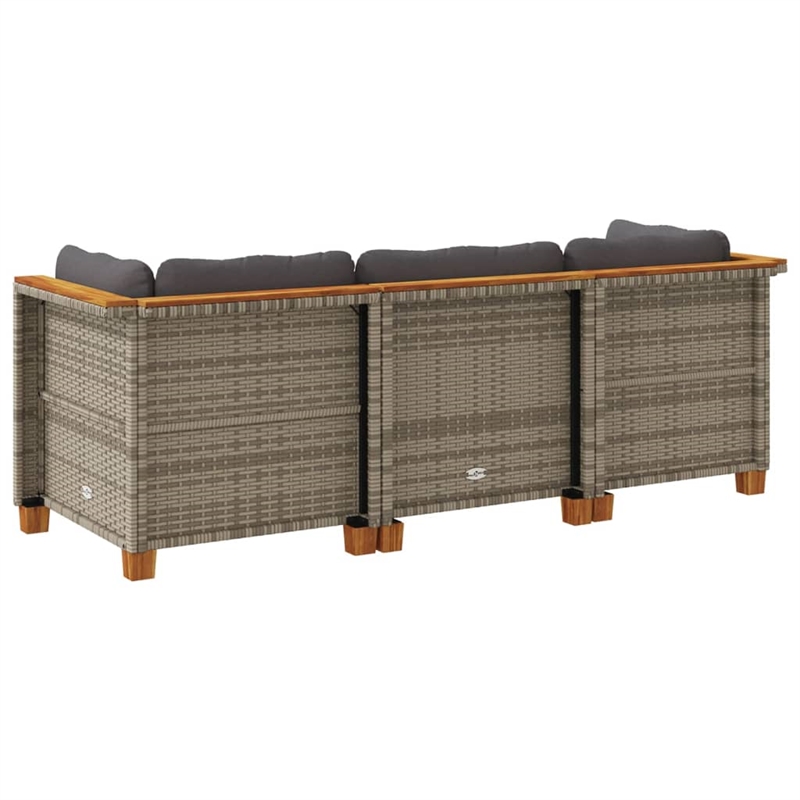 vidaXL 3-Piece Garden Sofa Set in Gray