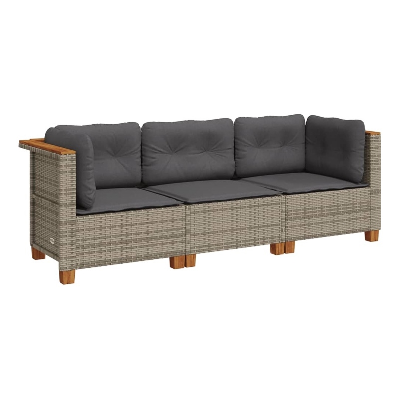 vidaXL 3-Piece Garden Sofa Set in Gray