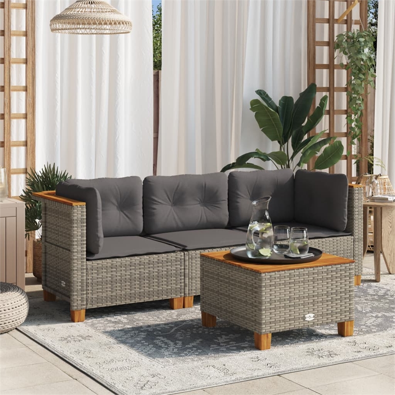 vidaXL 3-Piece Garden Sofa Set in Gray