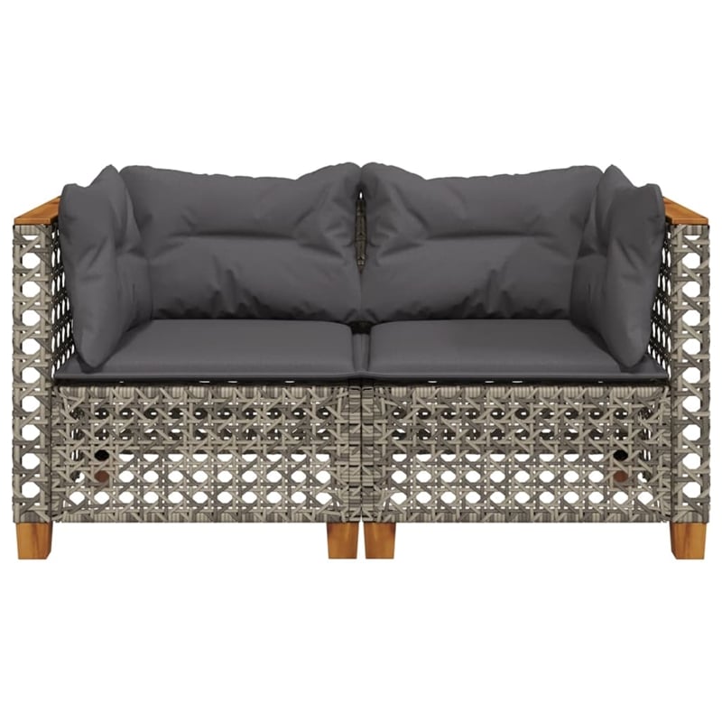 vidaXL 2 Pcs Garden Sofa Set in Gray
