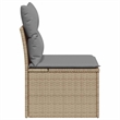 vidaXL Single Modular PE Rattan And Powder-Coated Steel Garden Chair in Beige